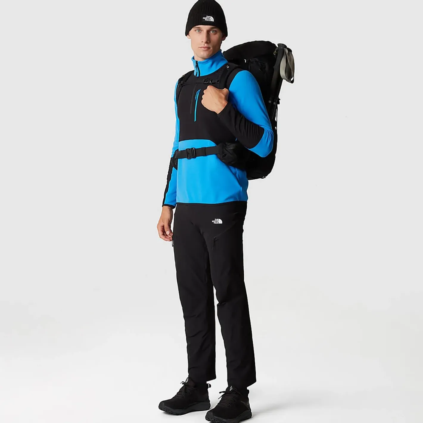 The North Face Sweaters Og Pullovers<Mens Glacier Pro 1/4 Zip Blå (OPTIC BLUE/TNF BLACK)