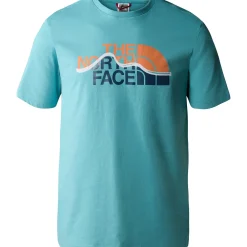 The North Face T-Shirts<Mens S/S Mountain Line Tee Orange (REEF WATERS/DUSTY CORAL ORANGE)