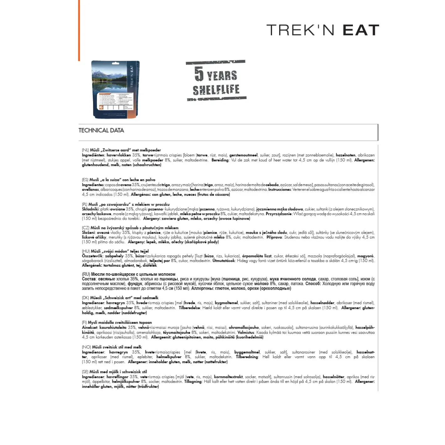 Trek N Eat Mad<Swiss Muesli With Milk