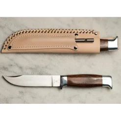 Vangedal Knive Og Tools<Slirekniv Nr. 3 M/merlespir Træ/læder Grå (STAINLESS STEEL)