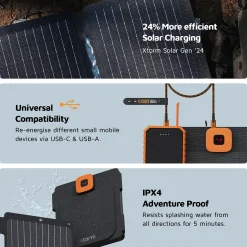 Xtorm Powerbanks Og Solceller<28W Foldable Solar Booster Sort (BLACK)