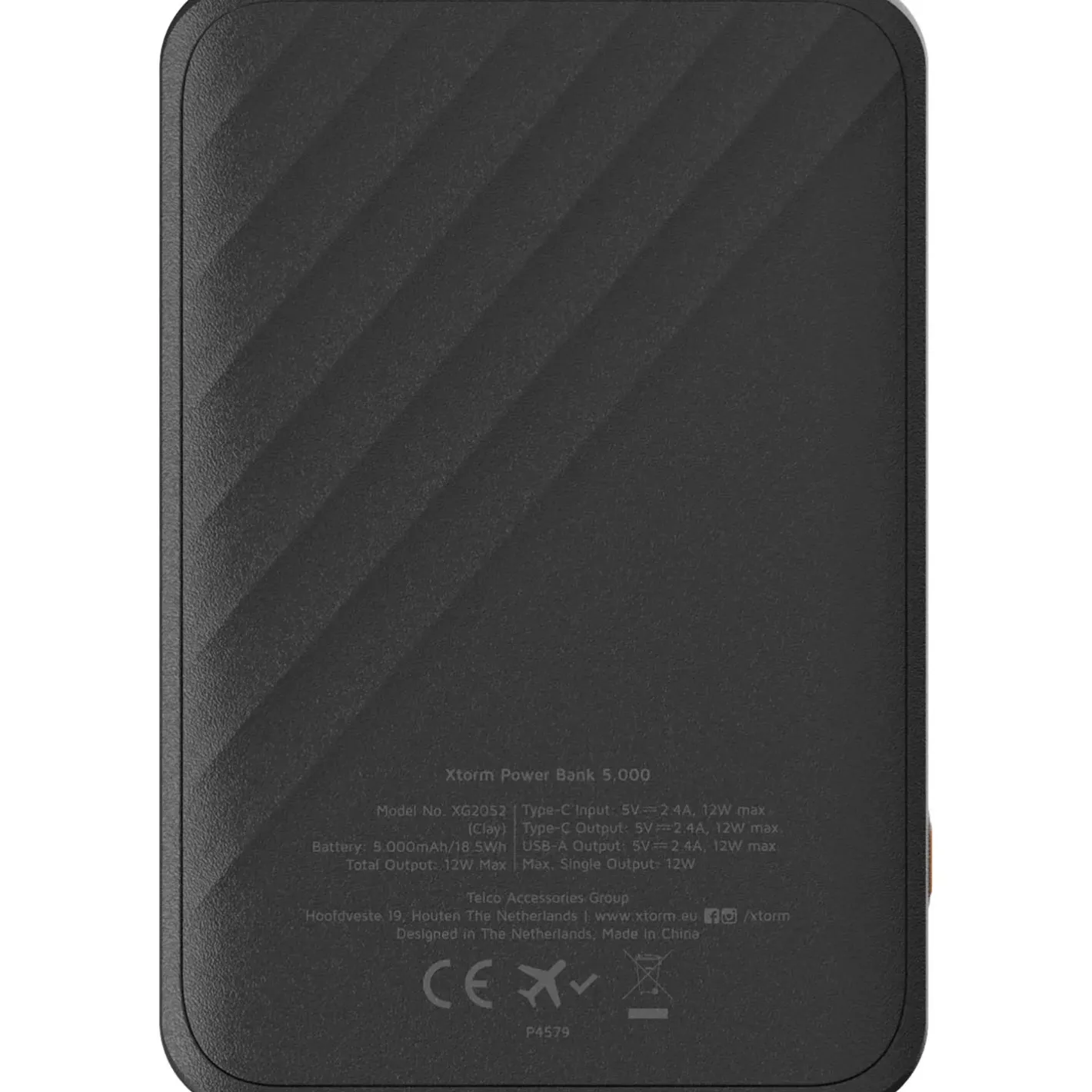 Xtorm Powerbanks Og Solceller<12W Go2 Powerbank 5000 Sort (CHARCOAL BLACK)